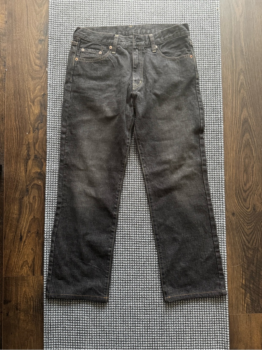 NWOT GU Black Straight-Leg Jeans